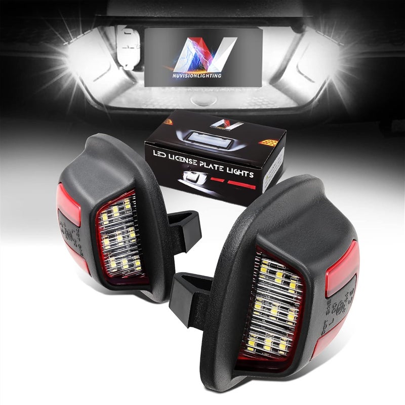 NUVISION LIGHTING Pair of LED License Plate Lights Compatible with 94-04 Xterra / 98-04 Frontier, B6510-7Z010 265109Z400, NVL-LPL-017 - Image 1